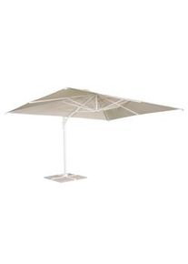 Danieli BLUES - Parasol de Jardín Excentrico 3x4 Orientable a 360°-Estructura de Aluminio Blanco Inclinable y Retráctil Brazo lateral - Chimenea