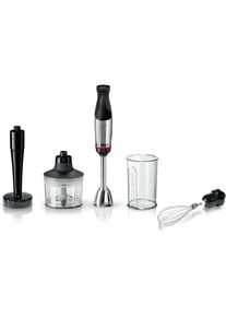 Bosch Stabmixer »ErgoMaster Serie 6 MSM6M633, Zerkleinerer, Kartoffelstampfer, Edelst.« 1000 W Schneebesen, Becher, Metallkuplung, Luftkühlung,...