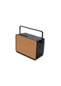 pure Evoke Play - Wood Edition, veelzijdig muzieksysteem in koffiezwart met kersenhouten rooster