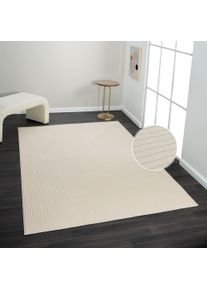 my home Teppich »Kylian« rechteckig 9 mm Höhe dezenter Glanz, Schrumpf-Garn-Effekt, dichte Qualität, geometrisch in beige