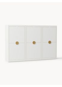 Modulárna šatníková skriňa s krídlovými dverami Denise, Š 300 cm, rôzne možnosti Zlatá, Biela Drevo Classic, Š 300 x V 200 cm | Westwing Collection