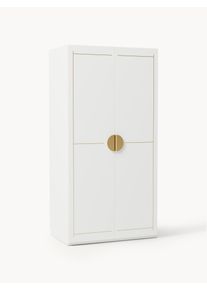 Modulárna šatníková skriňa s krídlovými dverami Denise, Š 100 cm, rôzne možnosti Zlatá, Biela Drevo Classic, Š 100 x V 200 cm | Westwing Collection