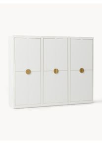 Modulárna šatníková skriňa s krídlovými dverami Denise, Š 300 cm, rôzne možnosti Zlatá, Biela Drevo Classic, Š 300 x V 236 cm | Westwing Collection
