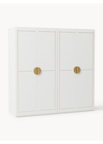 Modulárna šatníková skriňa s krídlovými dverami Denise, Š 200 cm, rôzne možnosti Zlatá, Biela Drevo Basic, Š 200 x V 200 cm | Westwing Collection