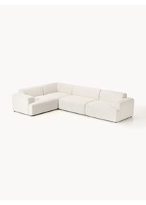 Veľká rohová pohovka Melva (4-miestna) Biela Látka Š 339 x H 220 cm, ľavé rohové prevedenie | Westwing Collection
