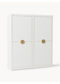 Modulárna šatníková skriňa s krídlovými dverami Denise, Š 200 cm, rôzne možnosti Zlatá, Biela Drevo Premium, Š 200 x V 236 cm | Westwing Collection