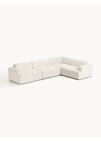 Veľká rohová pohovka Melva (4-miestna) Biela Látka Š 339 x H 220 cm, pravé rohové prevedenie | Westwing Collection