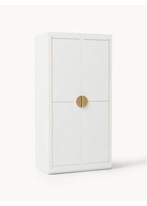 Modulárna šatníková skriňa s krídlovými dverami Denise, Š 100 cm, rôzne možnosti Zlatá, Biela Drevo Basic, Š 100 x V 200 cm | Westwing Collection