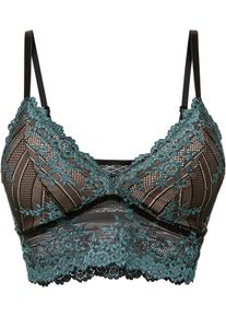 bonprix Biustonosz bustier z dwukolorowej koronki, niebieski, 44