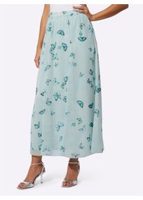 Damen Webrock mit Schmetterlingsdruck in kalkmint-salbei-bedruckt ,Größe 36, WITT, 100% Polyester