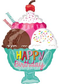 Amscan Compleanno di gelato con palloncini in foglia 38 x 58 cm (5er Multipack)