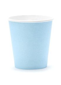 partydeco 6 gobelets en papier One Star bleu bébé 180ml