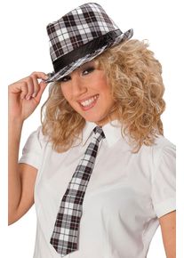 mottoland Cravate à carreaux noirs et blancs