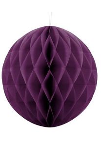 partydeco Boule nid d'abeille Lumina violet foncé 30cm