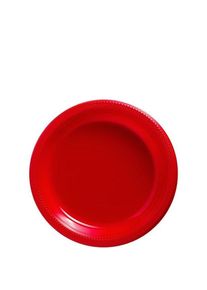 50 enkeltfarvede plastplader røde 17cm