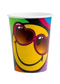 Amscan 8 gobelets en papier Smiley World 266 ml