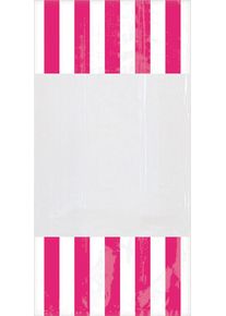 Amscan 10 striped candy buffet bags pink