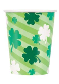 UNIQUE 8 gobelets en papier Happy St. Patrick`s Day 266ml