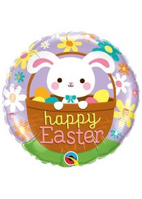 Ballon aluminium lapin Joyeuses Pâques 46cm