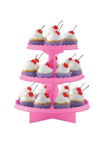 Cupcake stand 3 niveaux rose