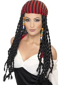 Smiffys Perruque Pirate Lady Morgana avec foulard