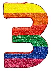 Amscan Rainbow number 3 pinata 53 x 38cm