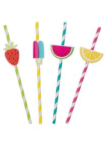 UNIQUE 8 pailles en papier cocktail de fruits 21 cm