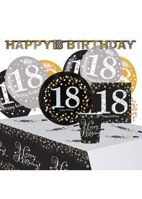 Amscan Set de décoration 18ème anniversaire doré 41 pièces