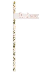 Ginger Ray 16 pailles fleuries Birthday Teaparty 19,6 cm