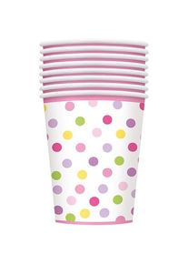 UNIQUE 8 gobelets bébé fille cigogne 266ml