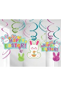 12 cintres en spirale joyeux lapin de Pâques 60cm