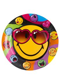 Amscan 8 assiettes en carton Partytime Smiley Express 23cm