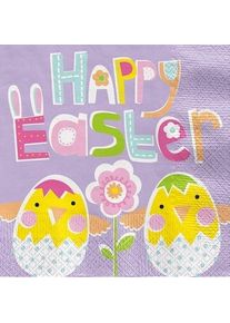 UNIQUE 16 serviettes Poussin Joyeuses Pâques 33cm