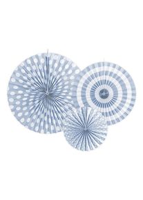 partydeco 3 Spring Party paper rosettes blue