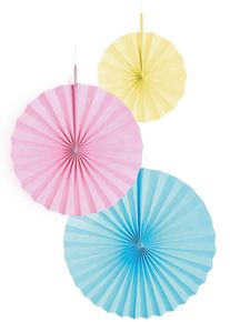 Amscan 3 rosettes en papier arc-en-ciel pastel brillant