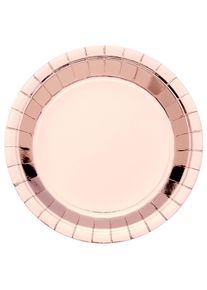 Amscan 8 assiettes en papier métallisé or rose Genève 23cm