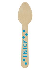 Amscan 12 mini cuillères en bois Enjoy bleu