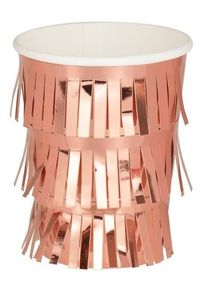 Ginger Ray 8 gobelets en papier frangés or rose 260ml