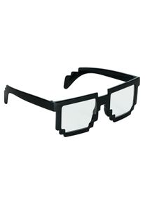 Amscan Crazy Pixel Glasses Black Gamer Party