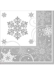 Amscan 16 serviettes de table flocons de neige 33cm