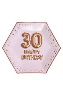 8 assiettes en papier Glorious 30th Birthday 26cm