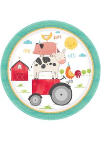 Amscan 8 assiettes Happy Farm Life 23cm