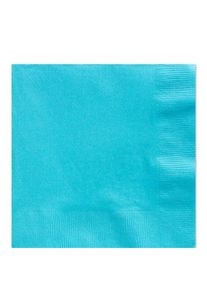 125 serviettes monochromes turquoise 33cm