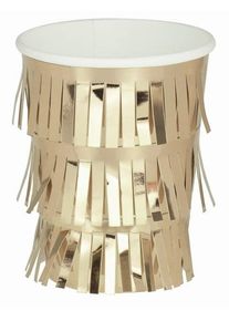 Ginger Ray 8 gobelets en papier à franges dorées 266ml