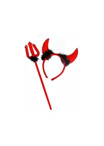 partydeco Trident et bandeau diable serti de fourrure