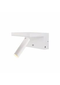 Beneito & Faure Lámpara de pared LED de 5 W con 2 puertos USB-C y luz táctil, blanca 2700 K