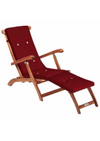 Casaria Ligstoel Queen Mary acaciahout FSC -gecertificeerd incl kussen Rood