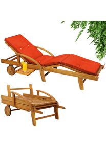 Casaria Ligbed Tami Sun acaciahout incl kussen Oranje