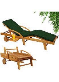 Casaria Ligbed Tami Sun acaciahout incl kussen Groen