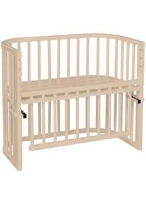 babybay Beistellbett , Beige , Holz , Buche , vollmassiv , 56.50x79x96 cm , Sprossen im Normabstand, Lattenrost stufenlos höhenverstellbar, zur Sitzbank umbaubar, zum Gitterbett umbaubar, höhenverstellbar, sehr stabil , Babymöbel & Kindermöbel, Babyzimmer, Babybetten